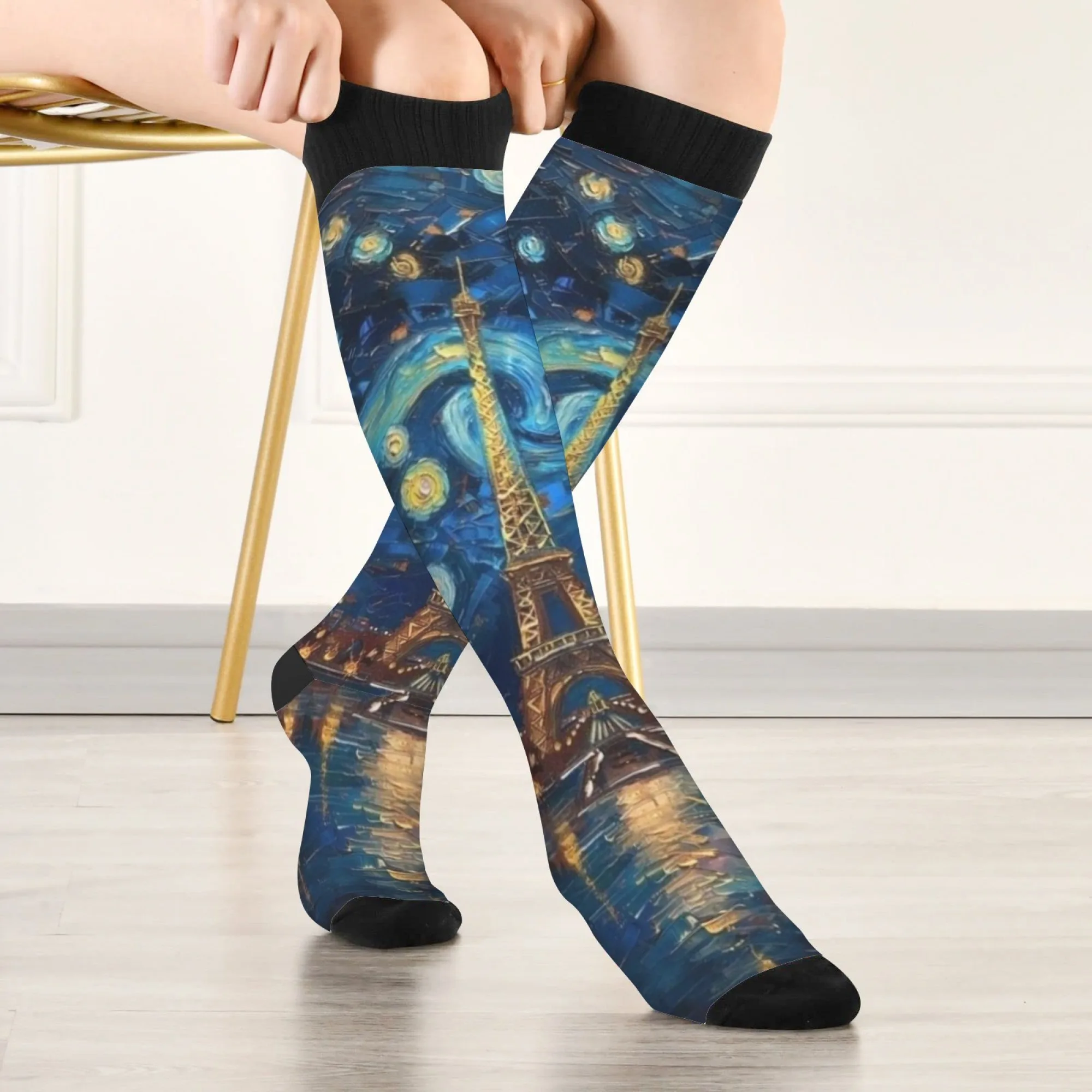 Die Lichter des eisernen Turms, Strümpfe, bequem, warm, modisch, niedliche Damensocken, Harajuku-Stil, Halloween, lustige Socken, Geschenk