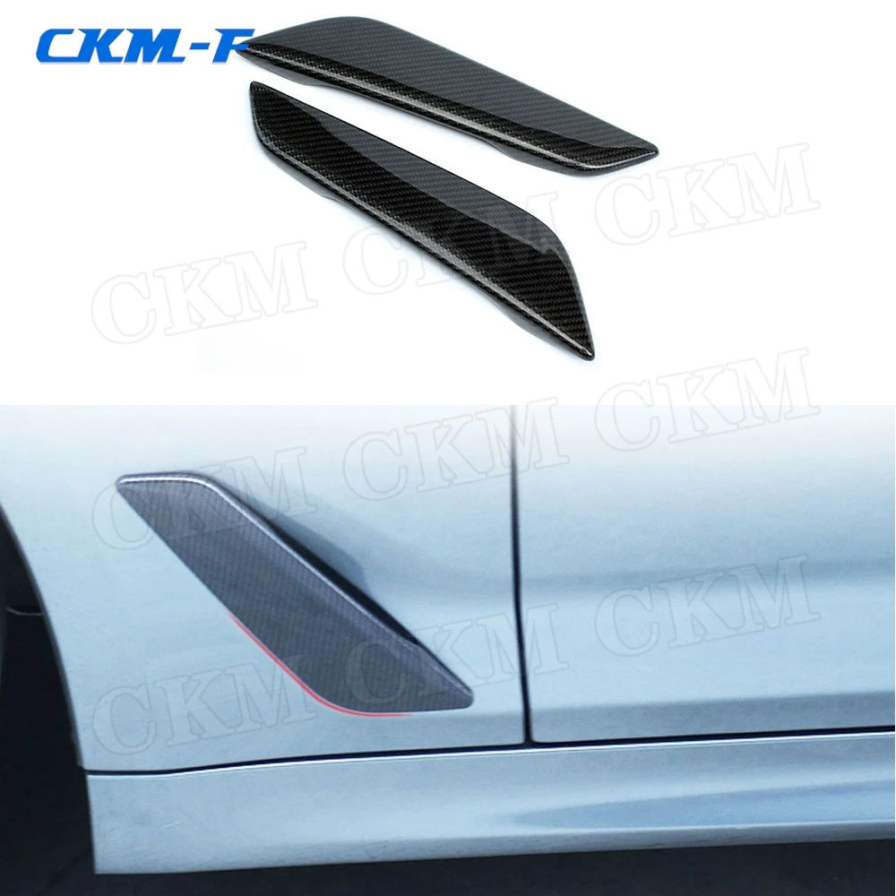 

5 Series Carbon Fiber Fender Side Air Vent Outlet Cover Trim Decorative Sticker For BMW 5 Series G30 G31 2017-2019 Car Styling