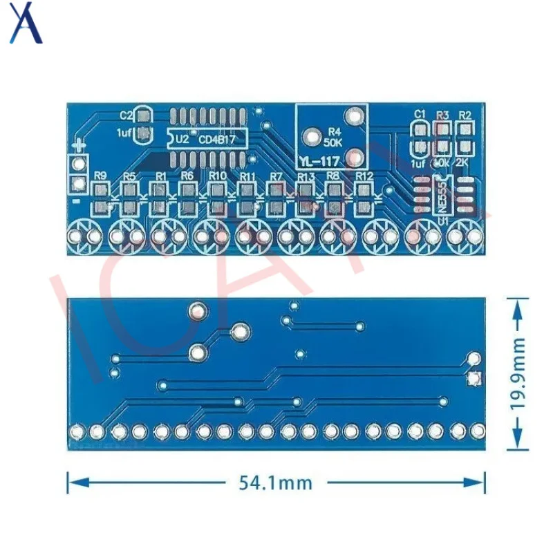Kits électroniques intelligents NE555+CD4017 Module LED à lumière fluide Kit de bricolage