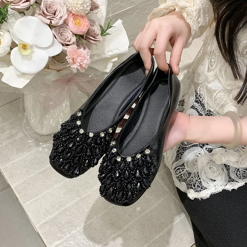 

Fashion Women's Shoes Exquisite Rhinestone Casual Shoes for Woman Comfortable Shallow Flat Shoe Designer Shoes Zapatos De Mujer
