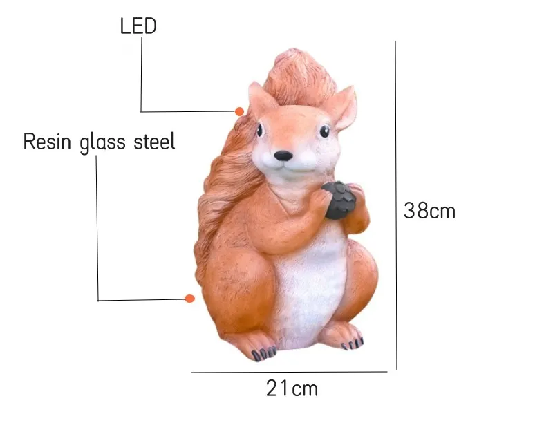 Solar Waterproof Luminous Squirrel Lights Garden Lighting Animal Styling Lawn Lights