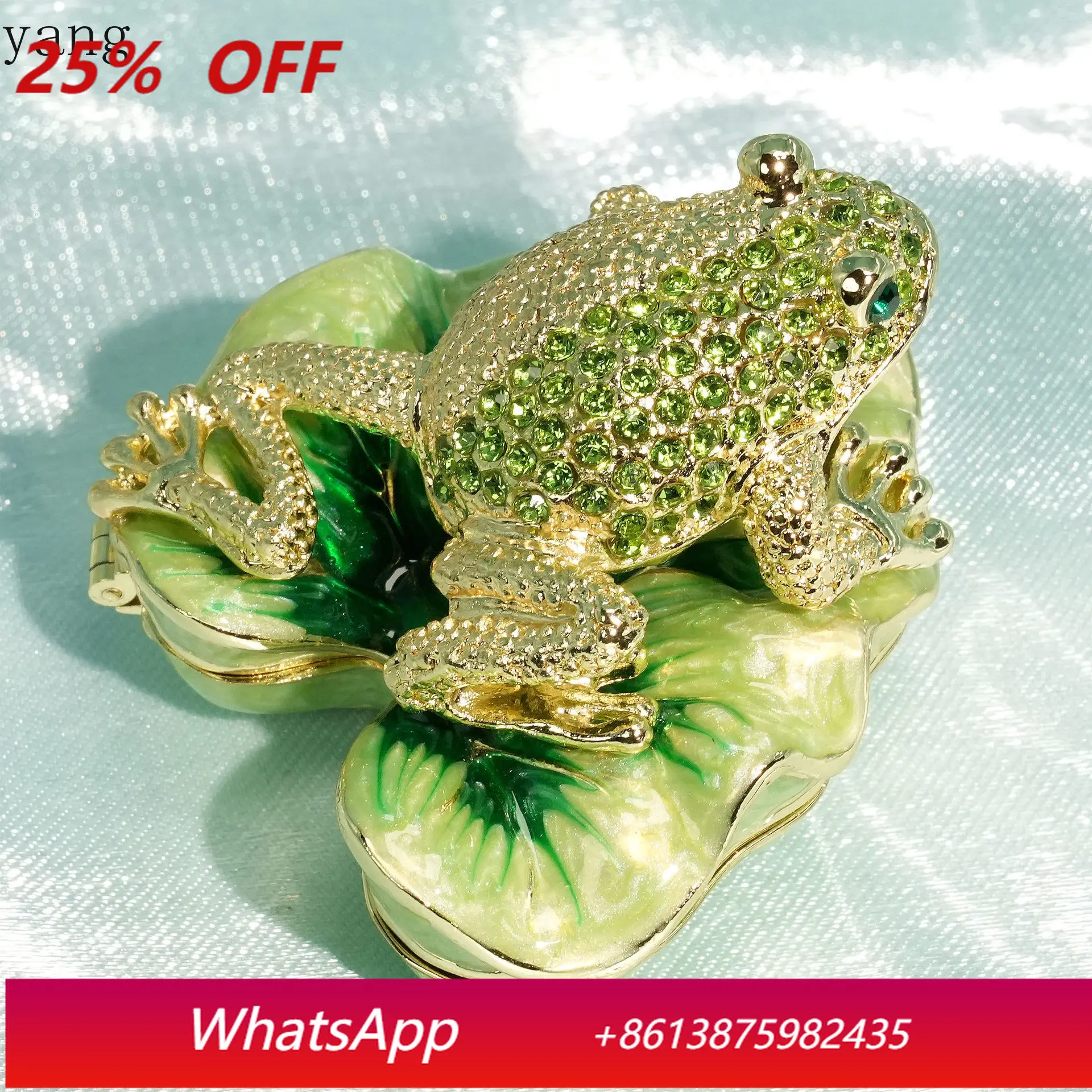

CX Metallic Enamel Jewelry Box Lotus Frog Prince Ornament