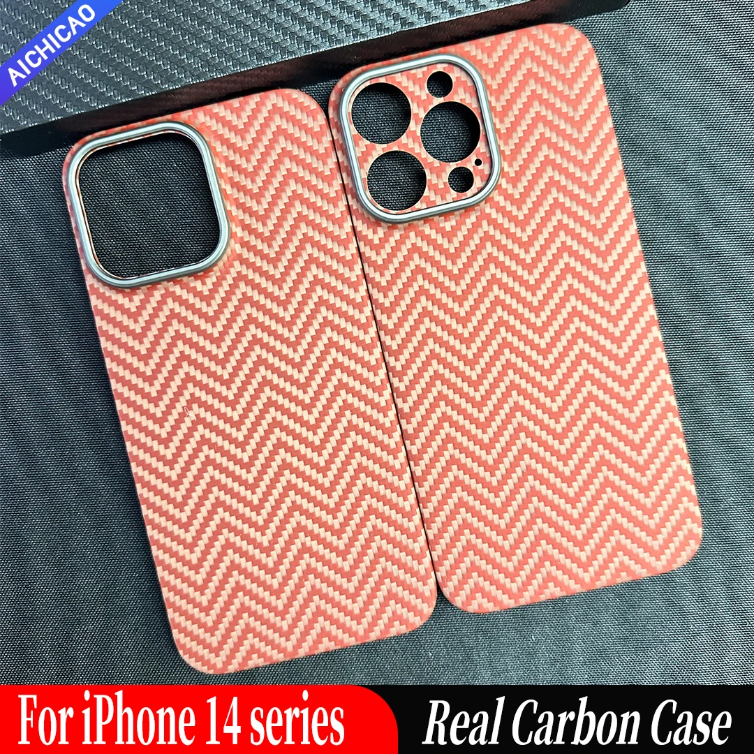 ACC-Carbon Fiber Phone Case for iPhone 14 Pro Max,  Aramid Fiber Ultra-thin Lens Protection Cover for iPhone 14 pro Case