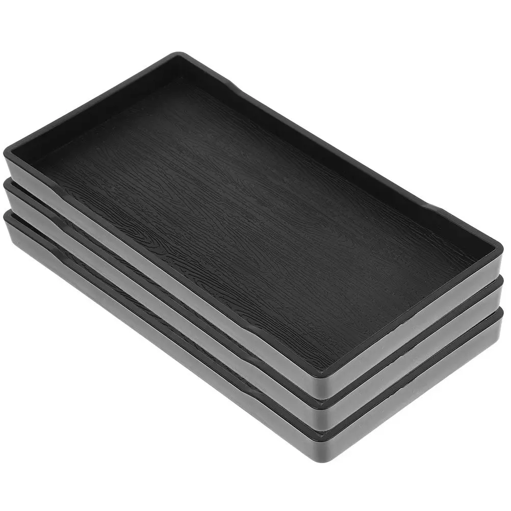 Lot de 3 plateaux de salle de bain épaissis en mélamine pour rangement de bijoux, organisation d'articles de toilette, maison, hôtel, chambre, salon