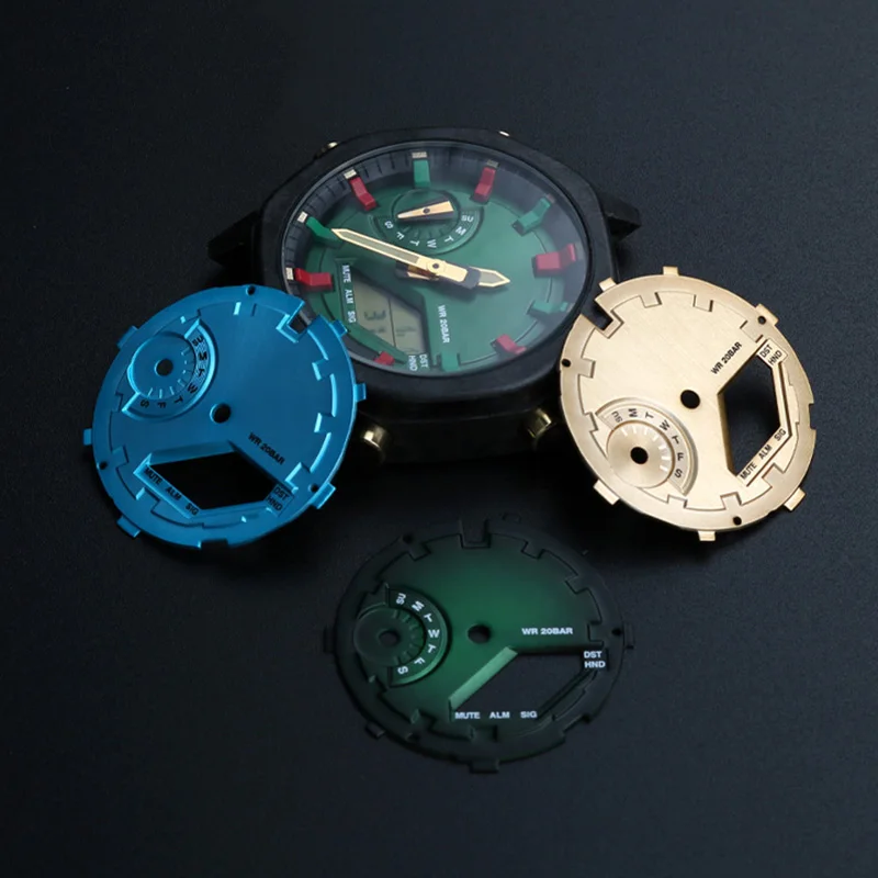 Modificación de esfera de reloj de Metal para CASIOO G-SHOCK GA2100 GA-2110 sombra interior cepillado mate laca círculo bisel reloj Retrofit