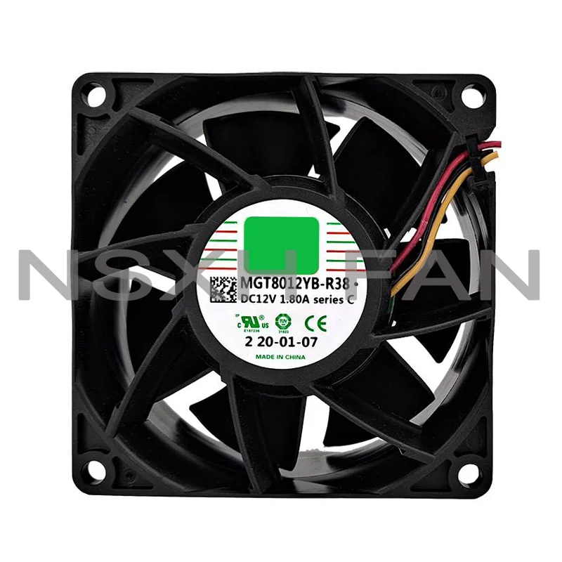 MGT8012YB-R38 C 12V 1.8A 7800rpm 8038 High Speed Fan