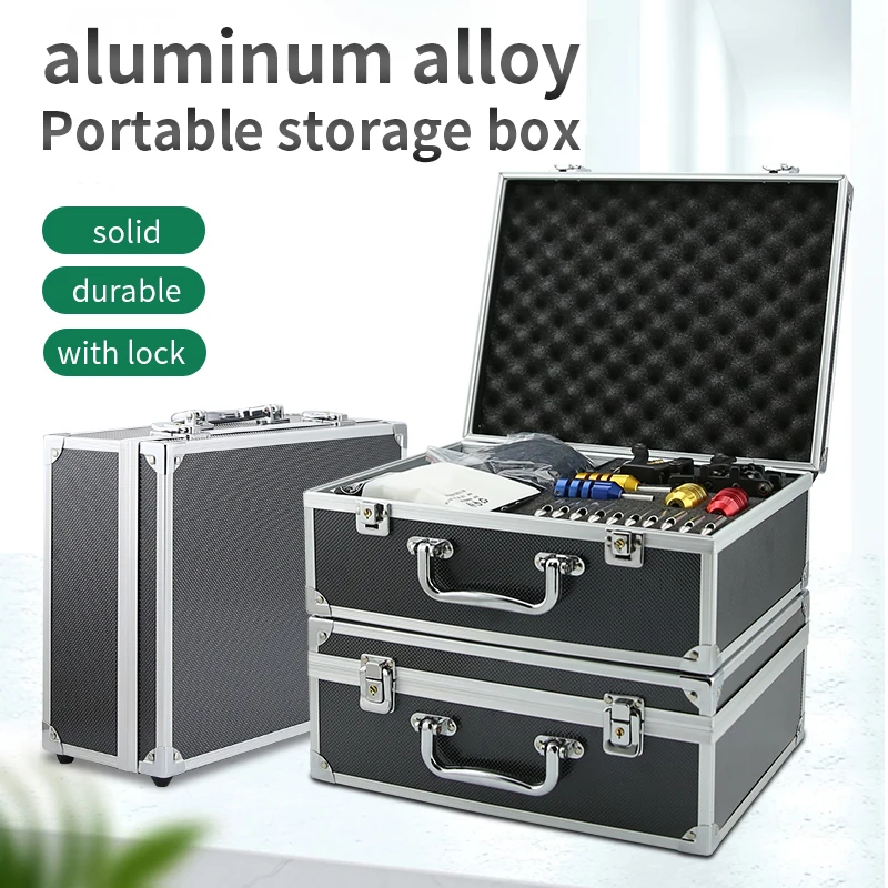 TAIDU Aluminum Alloy Tattoo Carrying Case Sturdy ABS Material Tattoo Case Box With Locker Tattoos Tool Box