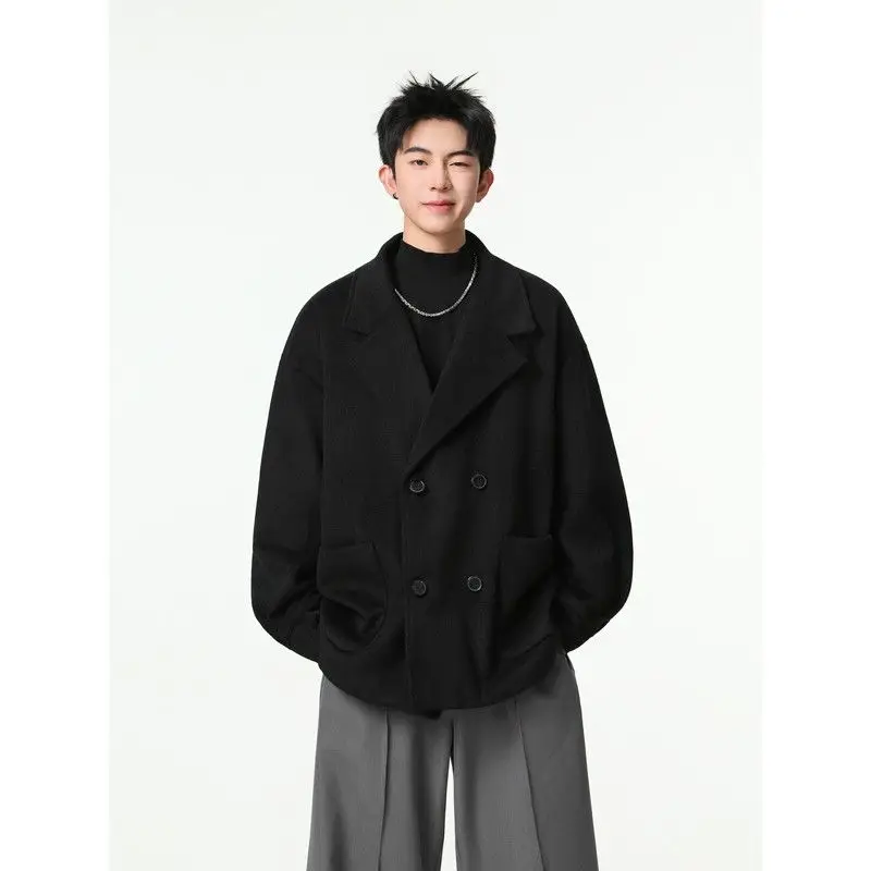 

Мужской свитер-гольф из шерстяной смеси для студентов колледжей и университетов, в стиле преппи, повседневный, молодежный, удобный и стильный