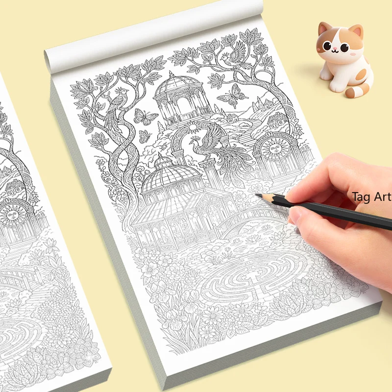An Adult Deep Release Focused Healing Hand Drawn Graffiti Book, Animal/flower/girl/mandala and Other Themes, 24 Pages