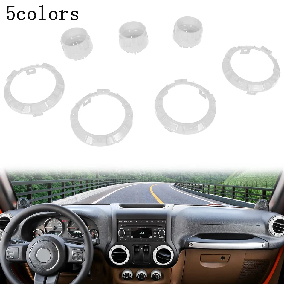 

TML Car Interior Accessories AC Control Knob Cover & Air Outlet Air Vent Trim Cover Kit fit for Jeep Wrangler JK 2011-2018