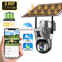 V380 Pro 8MP 4G Solar Camera Dual Lens Two-way Audio Outdoor IP66 Waterproof Built-in Battery Security CCTV 4K HD Network Camera