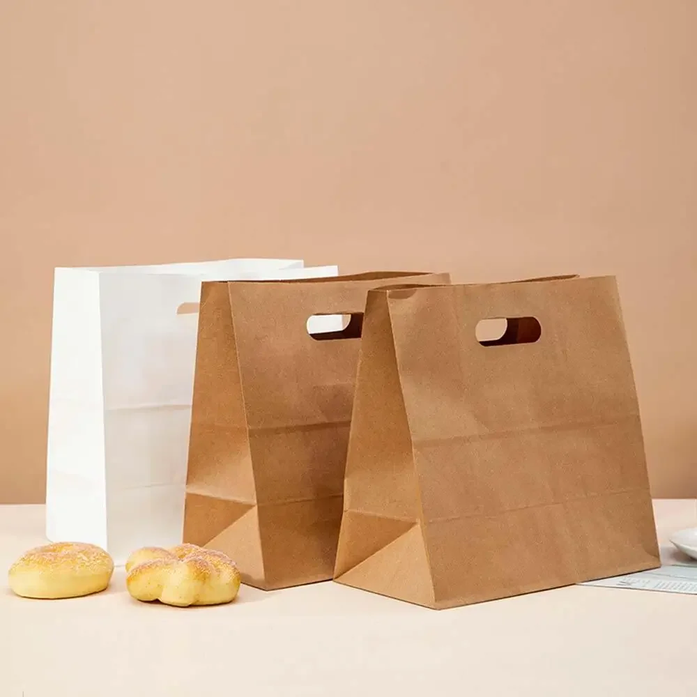 

25PCS Natural Kraft Paper Bags for Bakery Cookies Treats Snacks Sandwiches Popcorn Small Gift Bag Shopping Wedding Birthday