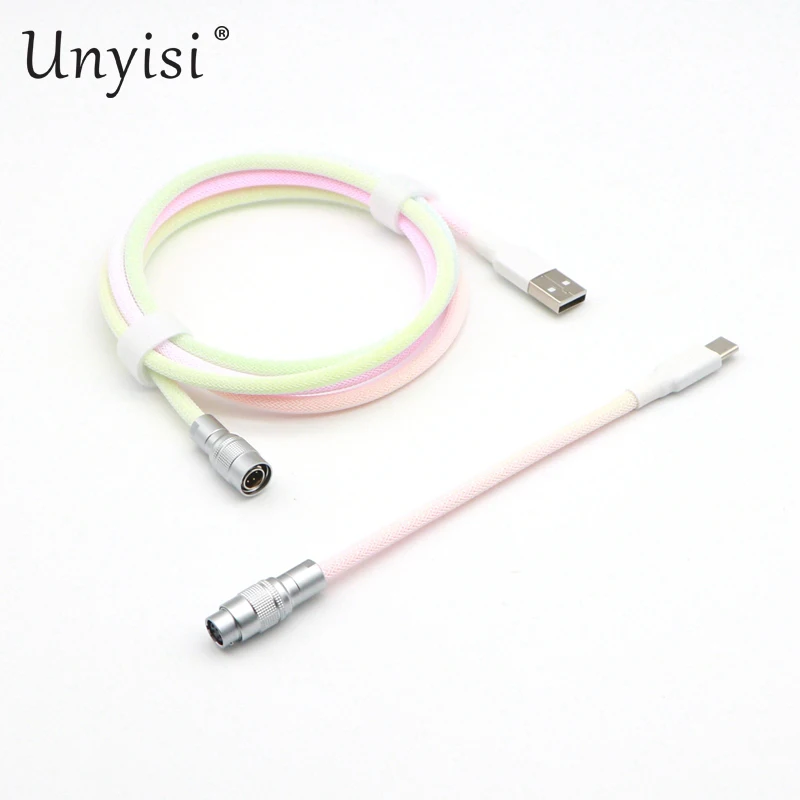 Paracord und PET-Doppelhülsen-USB-A-zu-USB-C-Typ-C-Kabel für mechanische Tastatur mit YC8-Flieger.