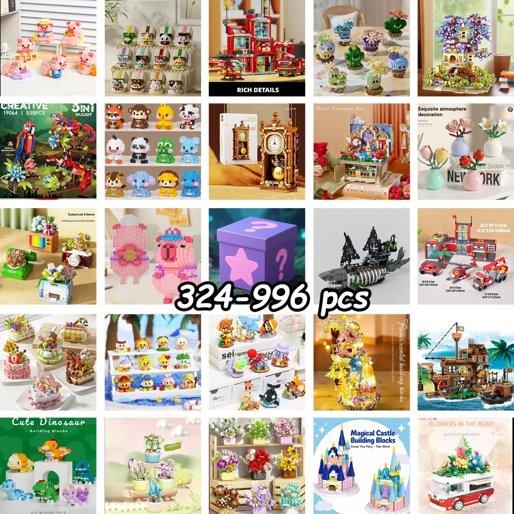 Boîte aveugle aléatoire de jouets en blocs de construction, démonter pour créer un assemblage complet amusant et l'assemblage est super facile