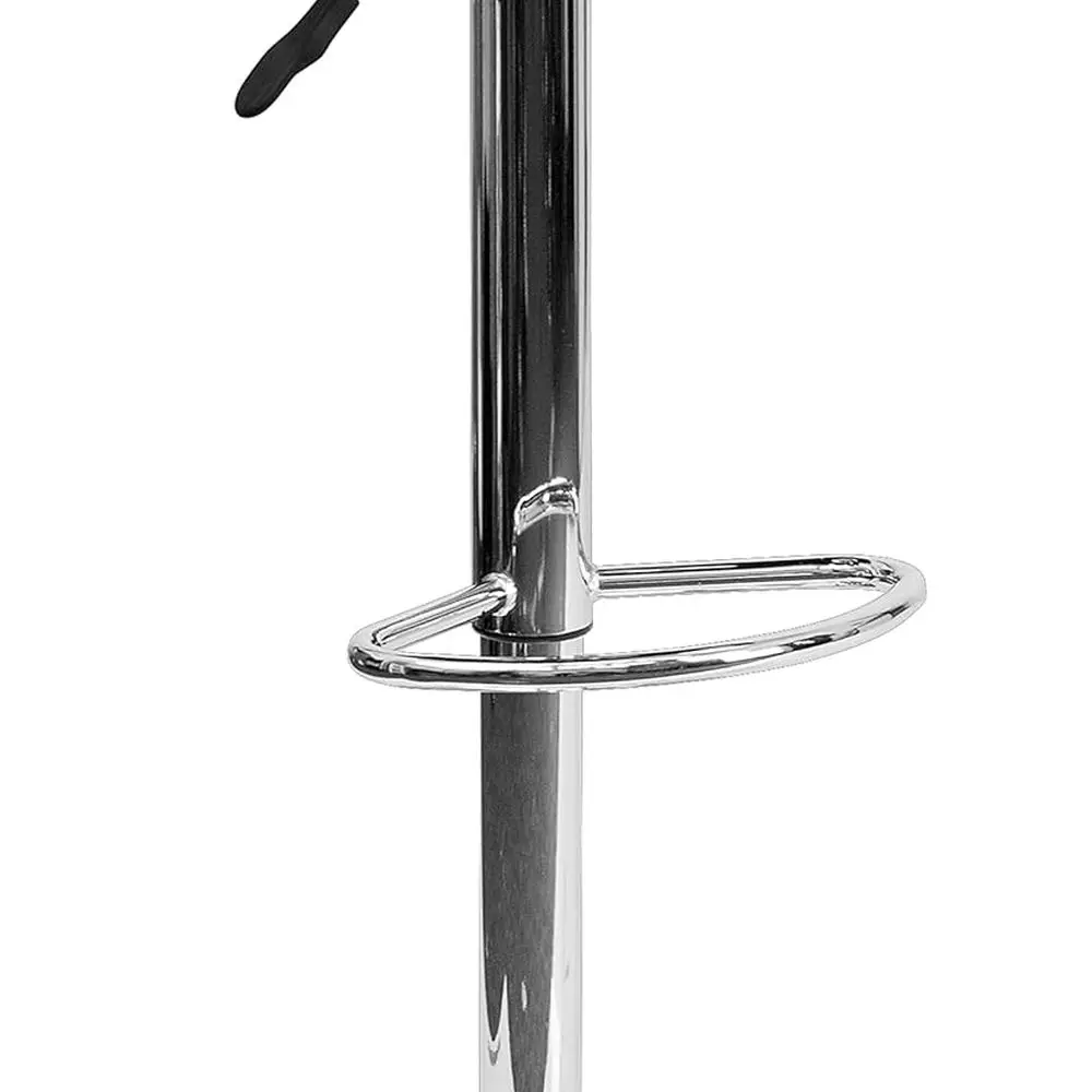 モダンなブラウンの調節可能なバースツール、波状のシートとクロームの台座付き