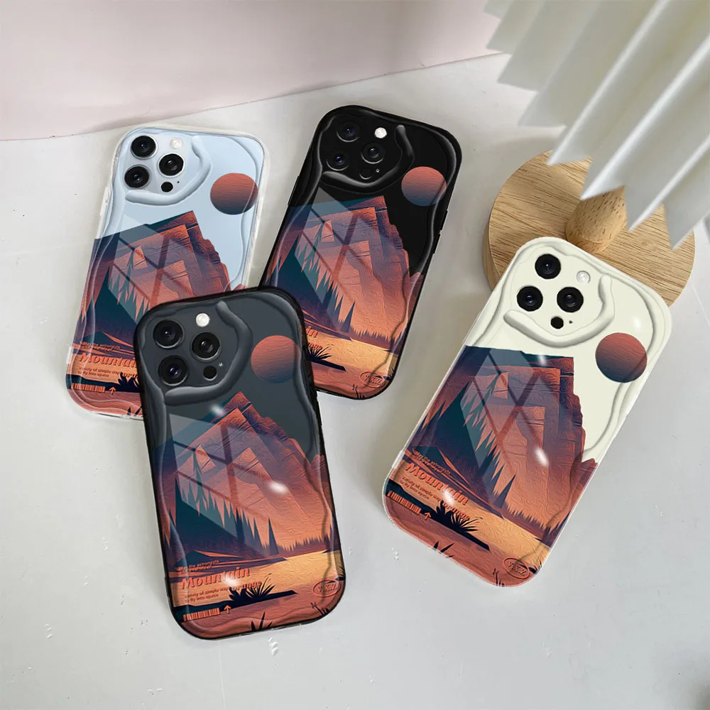 Cases For Samsung Galaxy A54 5G A34 A24 A14 4G Wave Edge Back Cover Transparent Soft Silicone Camera Lens Phone Case image 2