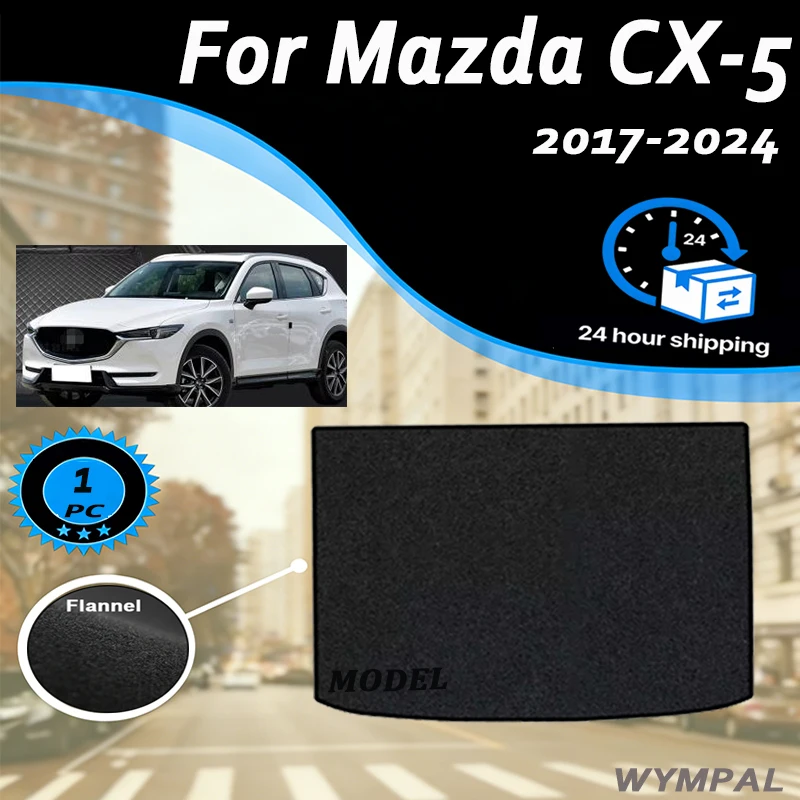 

Velour mats Rear Trunk Mats For Mazda CX-5 2017-2024 Liner Floor Carpet Pads Auto Accessories Black Cargo