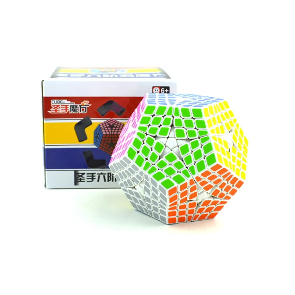 SengSo 6x6 Megaminx Cube Silky Smooth Black Body White Body Megaminx Cube High-difficulty Puzzle Toy Fidget Toy