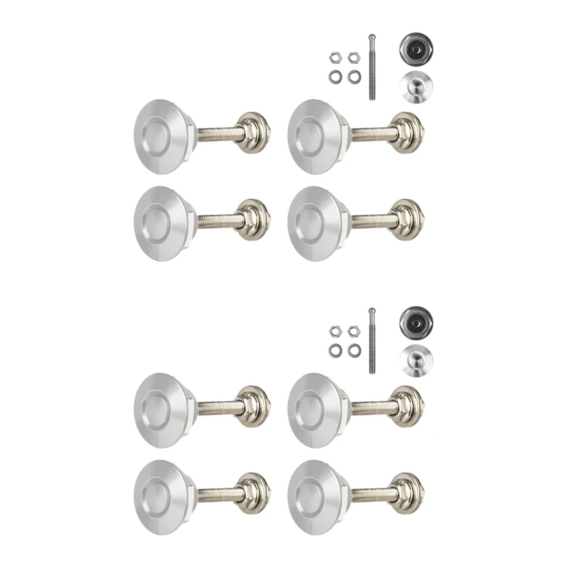 8X Quick Release Push Hood Latch Button Car Pin Bonnet Lock Bumper Clip Latches Silver