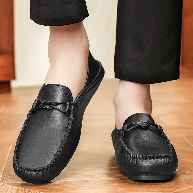 

Модные универсальные популярные мужские повседневные туфли, брендовые кожаные туфли для офиса и поездок на работу, корейский стиль, низкие лоферы