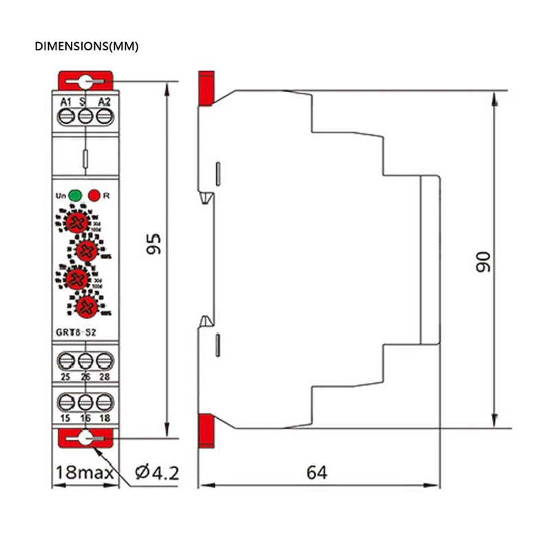 Przekaźnik czasowy opóźnienia sygnału wyłączania GRT8-B1 Przekaźnik sygnału wyłączenia Regulowany czas 12-24