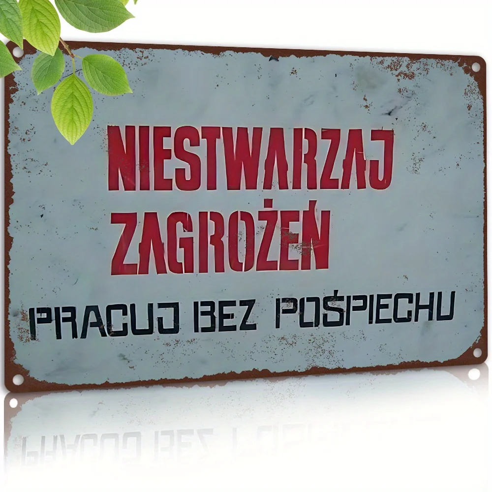 2D Flat, Vintage Metal Sign, Workshop Rules My Workshop, I Make The Rules, Polish Auto Repair Workshop Regulation Sign, Suitable