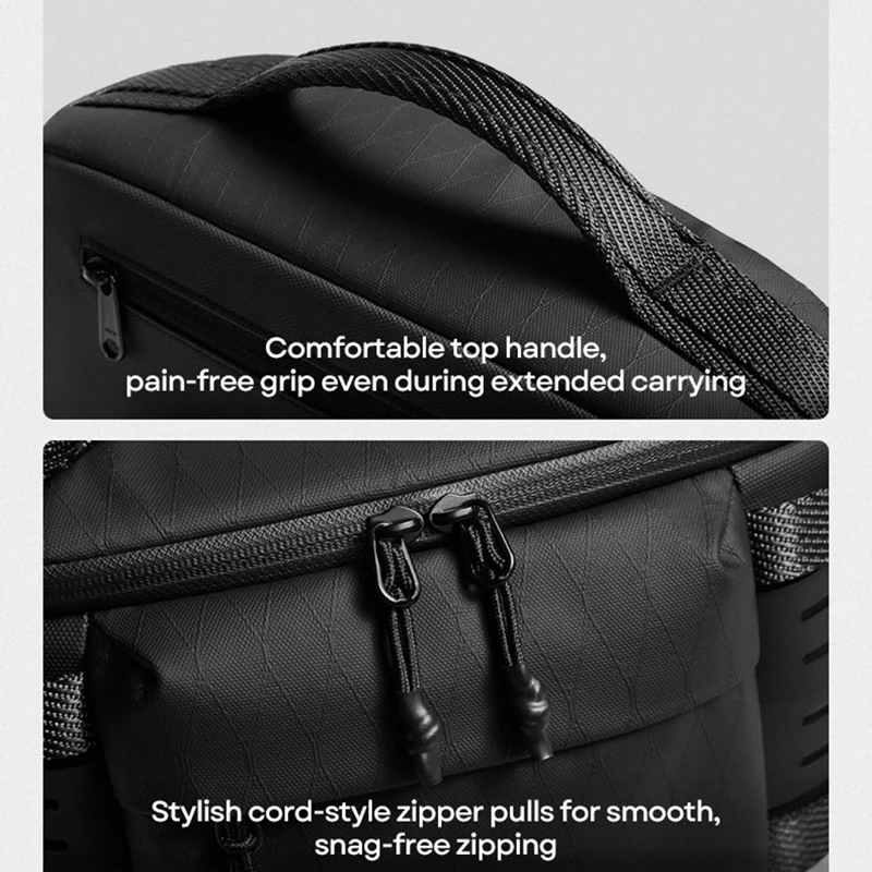 Men's new solid color crossbody bag black high-end small shoulder bag lightweight travel backpack casual waterproof chest bag