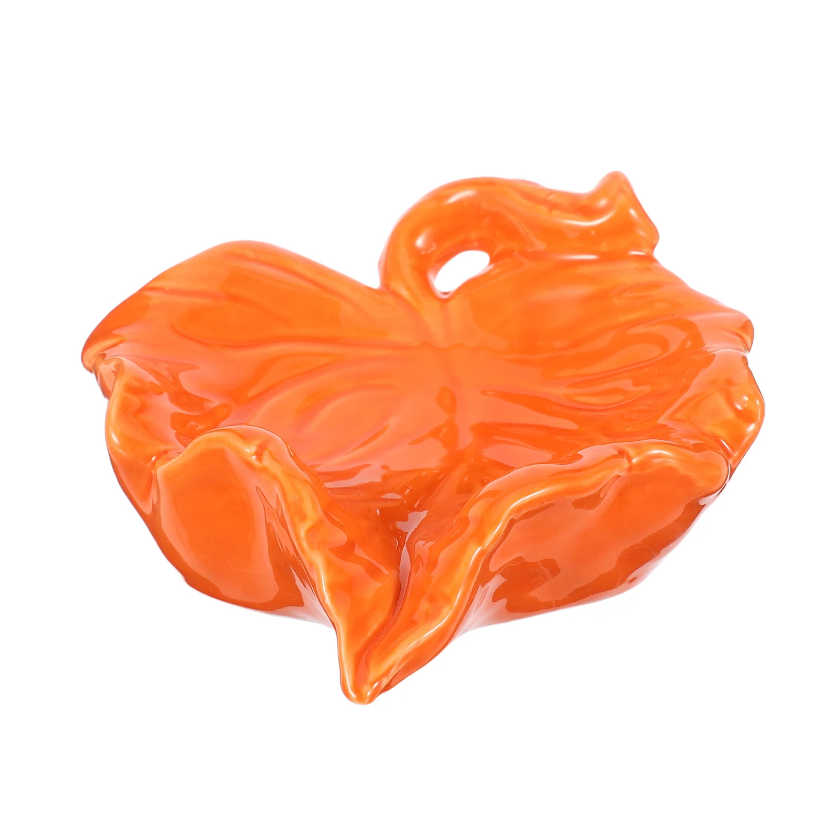 

Leaf Shaped Soap Tray Premium Ceramic Self Draining Soap Dish for Bathroom Kitchen Shower Decorative Orange Countertop Organizer