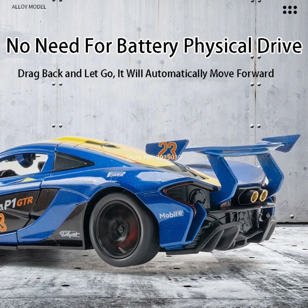 1:22 P1 GTR Z4 Toys Cas Models Alloy with Sound Light Miniature Supercar Wheel Pull Back Vehicles Model for Kids' Edutainment