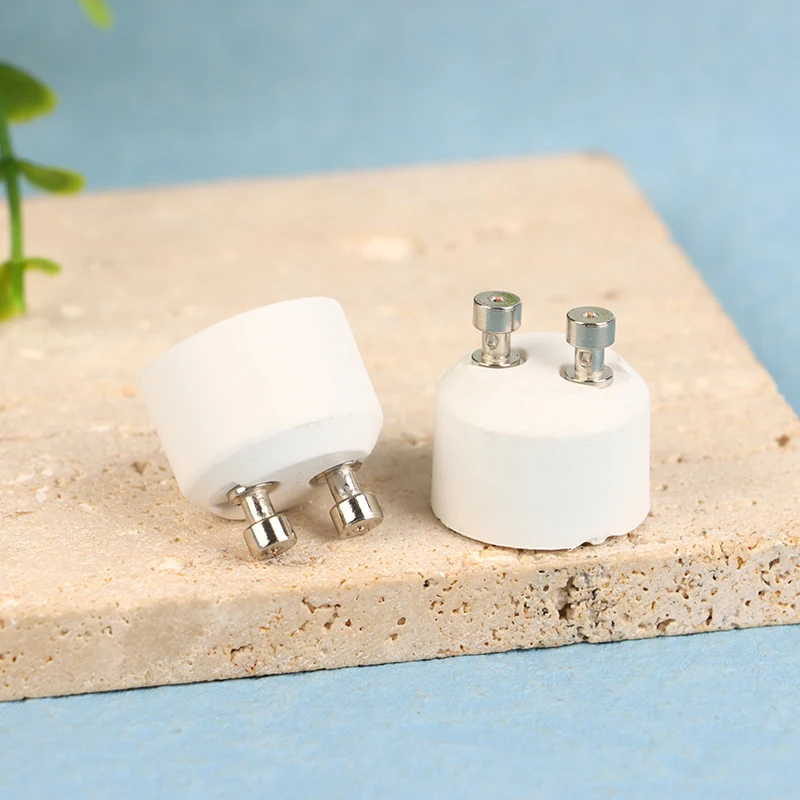 2 buah GU10 untuk MR16 soket keramik dasar bohlam lampu LED Halogen GU10 ke GU5.3 G5.3 G4 adaptor dudukan lampu konverter putih