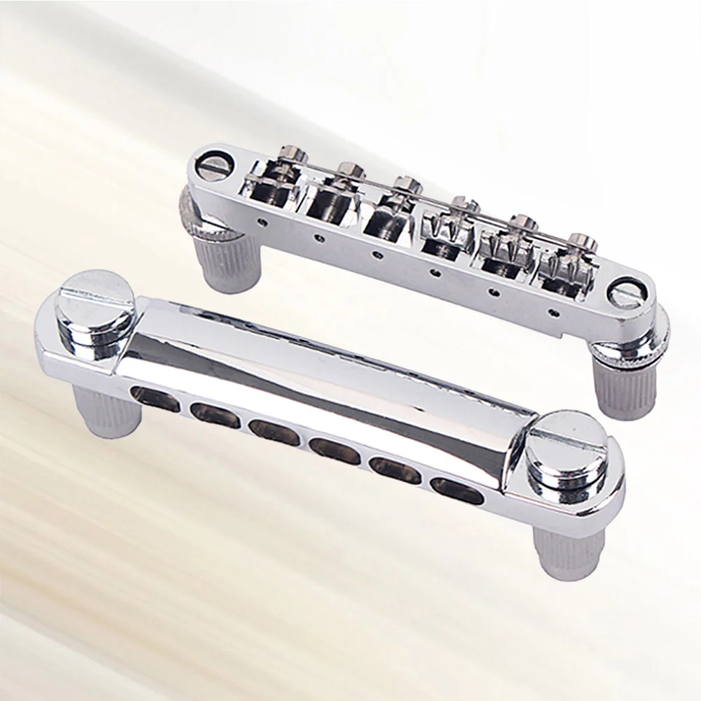 1 Pair 12 String Guitar Bridge Locking Bridge and Tailpiece Set for Electric Guitar (Silver) guitar bridge and saddle