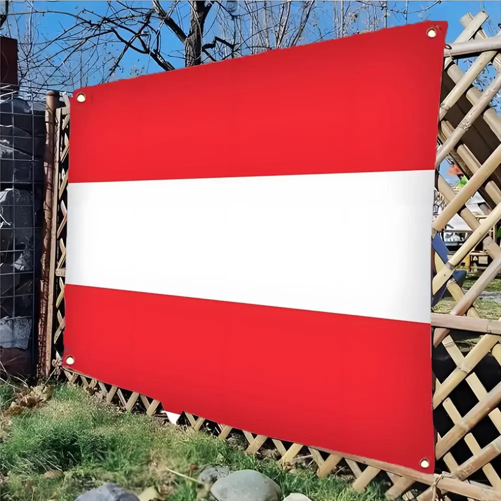 Flag of Austria Flags Daily four ring borderless design indoor outdoor decor easy hang install