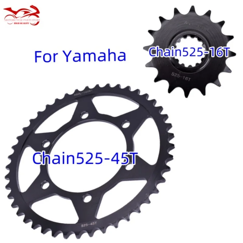 

525 Chain 16T 45T Motor Front Rear Sprocket for Yamaha MT-07 FJ-09 FJ09 FZ-09 MT-09 MTN850 MTM850 MTT850 XSR900 900 Tracer MT09