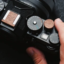 Upgrades wooden Shutter Release wooden 15mm Button and wooden Hot shoe Protection cover for NIKON ZF camera accessories