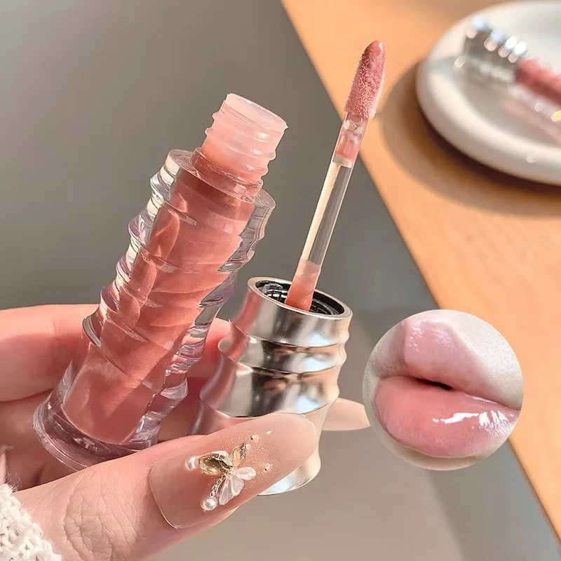 Mirror Lip Gloss Sexy Plump Purple Water Transparent Lip Glaze Shimmering Glass Moisturizing No Sticky Jelly Liquid Lipstick Oil