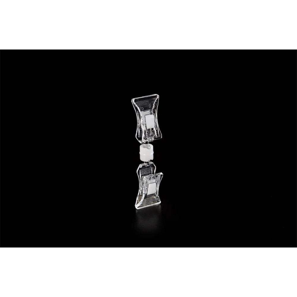 Office Note Holder Ticket Snap Double Spring Clips Clear Shelf Clip Label Holder With Heighten Pole