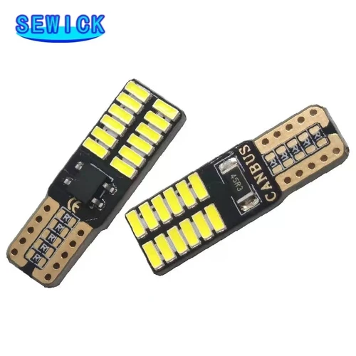 100 Uds 12V/24V Canbus T10 W5W 194 501 bombilla LED de luces de instrumentos interiores para coche Auto 24SMD lámparas de liquidación blanco