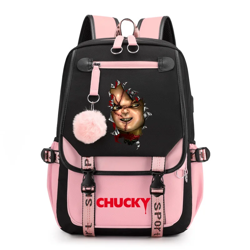 

Child's Play Chucky Women Men Rucksack Travel Bag Mochila Backpacks Teenager USB Charging Laptop Backpack outdoor bags