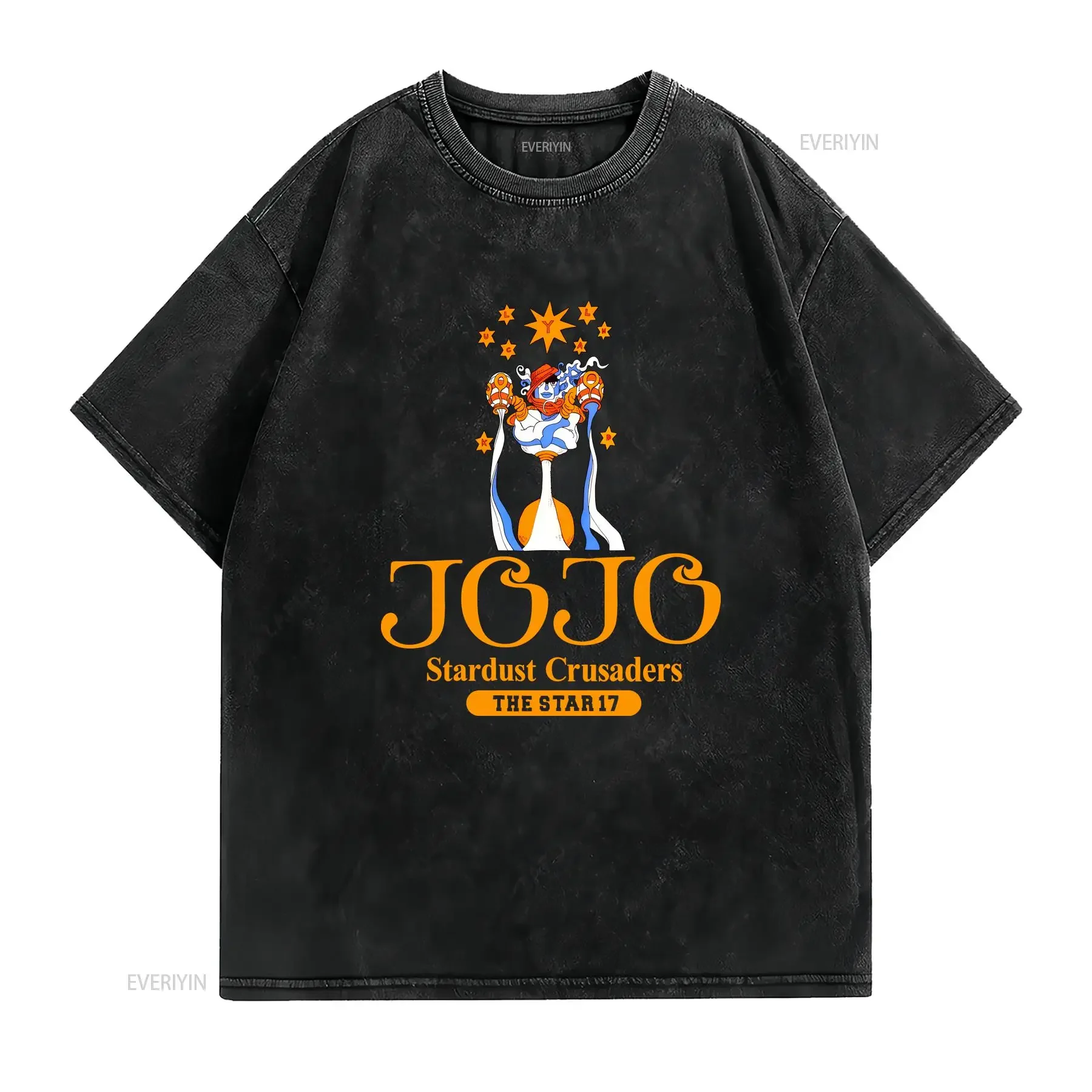 Jojo Tarot Card T Shirt Star Platinum L Kujo Jotaro vintage Washed Soft Stylish Slightly designer clothes fashion vintage