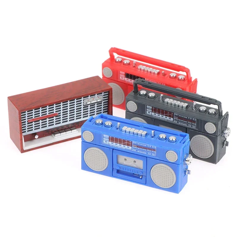 1PC Cute 1/12 Scale Miniature Dollhouse Radio / Mini Tape-recorder Model Doll House Furniture Decoration Accessories Toy