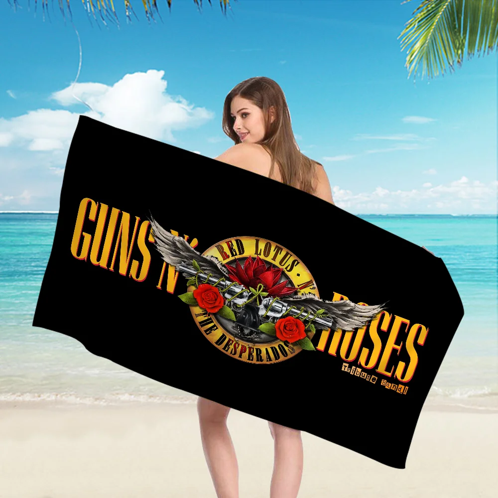 G-Guns N' Roses Big Microfiber Beach Towels Quick Dry Towel Sand Beach Towels Pool Towel For Travel Swim Pool Yoga