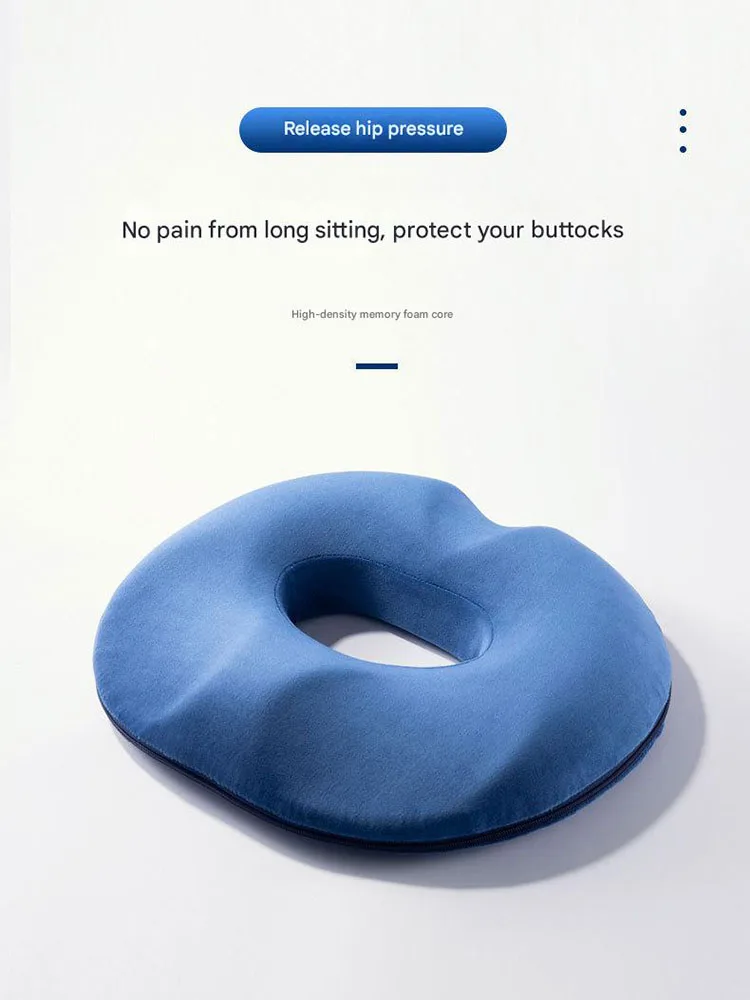 Coussin de siège en mousse à mémoire de forme pour soulager la douleur des hémorroïdes et des coccyx – Donut orthopédique au design creux