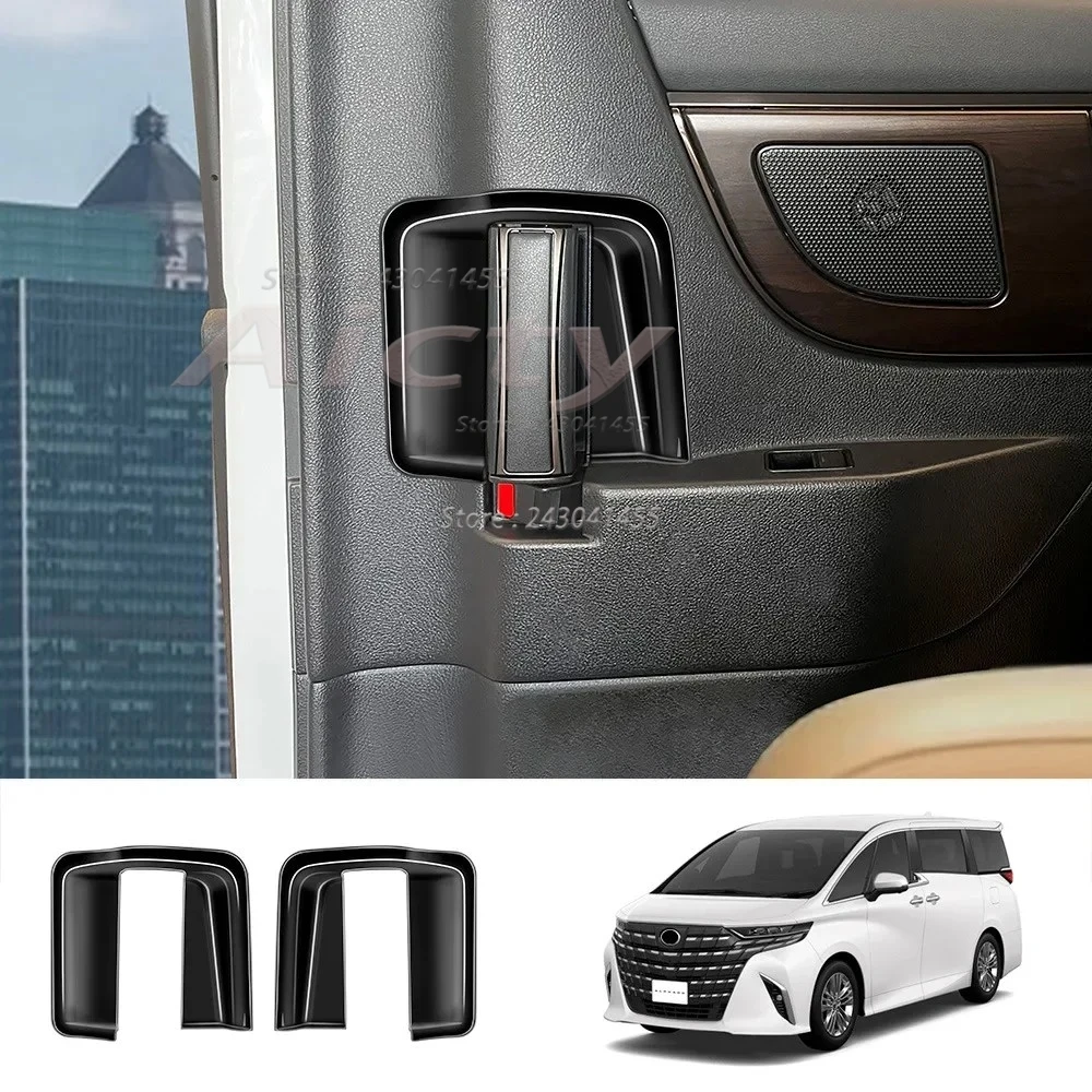 

ABS Black For Toyota Alphard Vellfire 40 Series 2023 2024 2025 Interior Door Handle Window Switch Gear Shift Panel Cover Trims