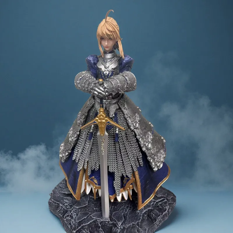 Fate Saber Figure Artoria Pendragon Excalibur Heavy Armor Pvc Statue Desktop Decoration Collectible For Adult Anime Collectors