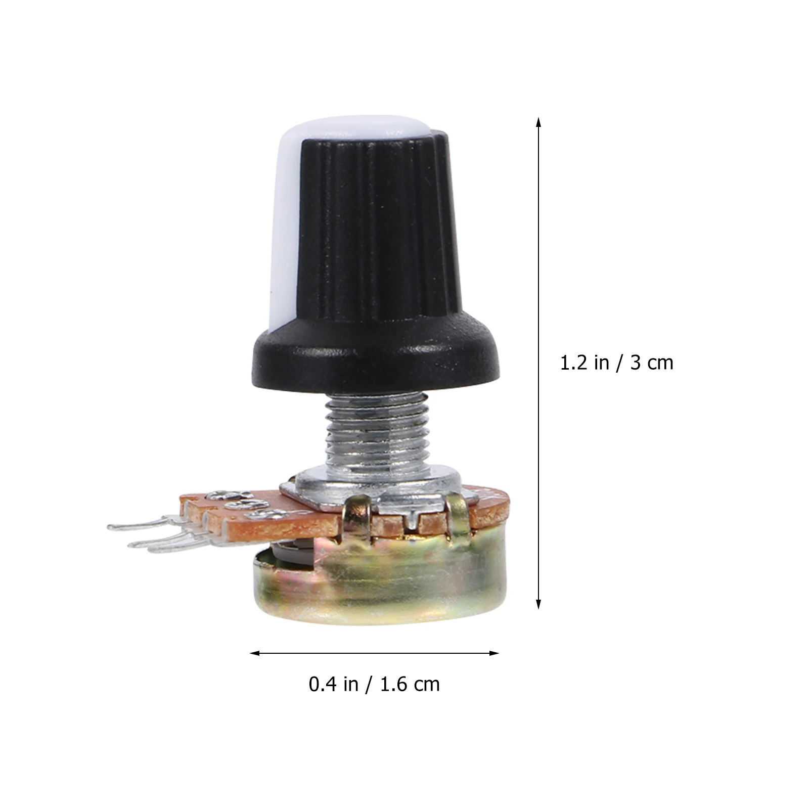 10 Pcs Potentiometer Knob Cap Adjustable Linear Taper Rotary with Switch Plastic Knurled Shaft