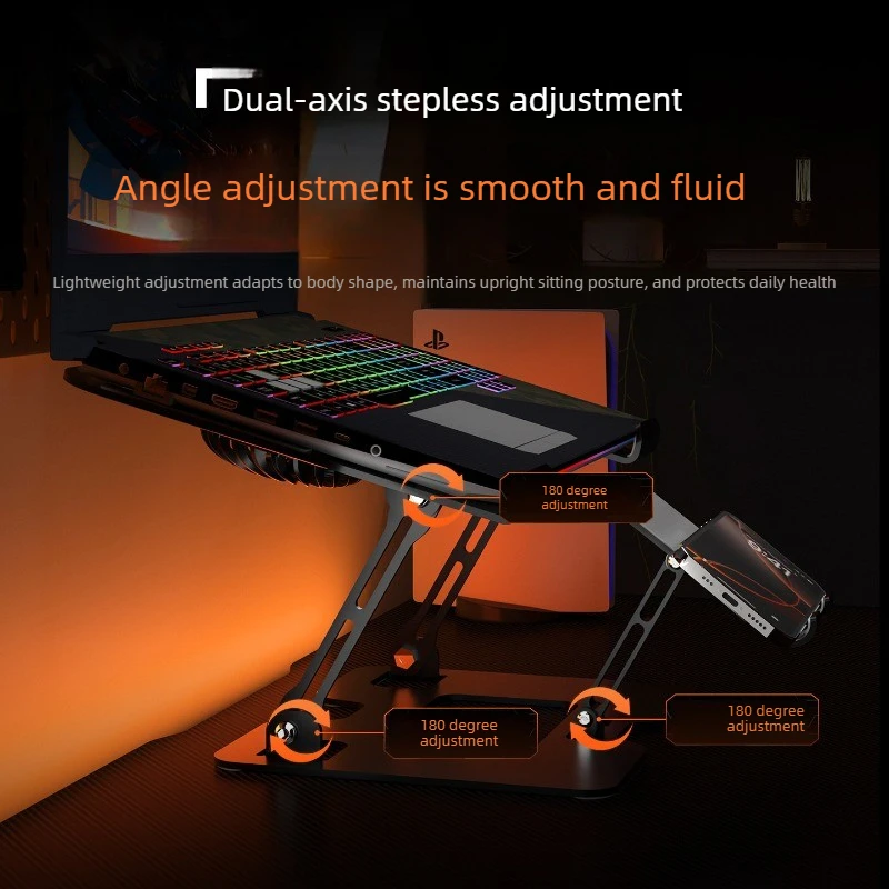 Adjustable Gaming Laptop Riser Hollow Cooling Base Elevated Support Bracket Portable Desktop Heat Dissipation Stand for Notebook