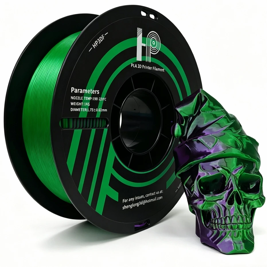 3D Printer Filament, HP3DF PLA Filament, 1.75mm, Accuracy +/- 0.02mm, 1KG Spool (2.2 lbs),Fit Most FDM Printers