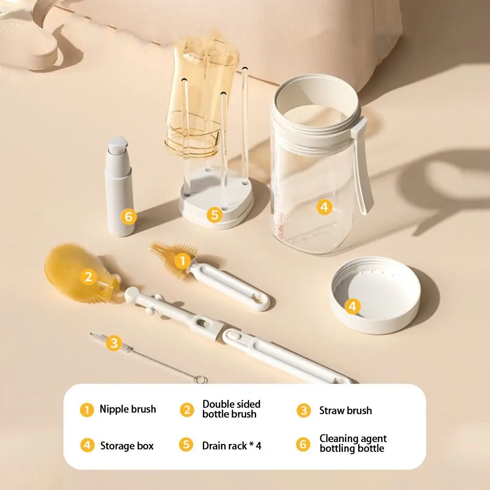 

Высококачественный портативный набор щеток для детских бутылочек, многофункциональные многофункциональные чистящие щетки, щетка для мытья, дорожная