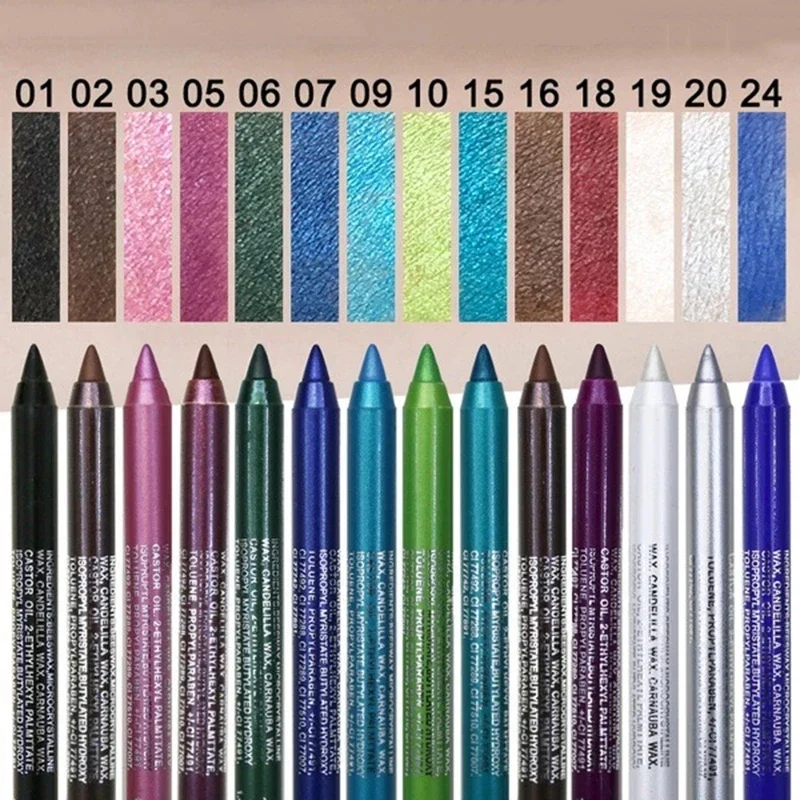 14 colori matita per eyeliner a lunga durata pigmento impermeabile blu marrone nero penna per occhi donna colore moda trucco occhi cosmetico