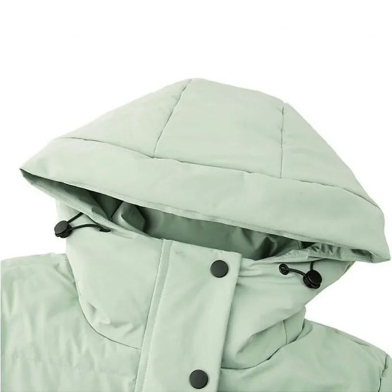 2024 New Women Cotton Coat Winter Jacket Mid Length Version Parkas Warm Thick Fashion Outwear Fashion Hooded Loose Overcoat